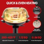 ROVSUN 1600W Vertical Electric Grill with Lid, Black 304 Stainless Steel Grill w/Detachable Pull-out Drip Tray, Double Layer Design, Portable & Removable, for Indoor and Outdoor Use