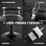 ROVSUN 1600W Vertical Electric Grill with Lid, Black 304 Stainless Steel Grill w/Detachable Pull-out Drip Tray, Double Layer Design, Portable & Removable, for Indoor and Outdoor Use