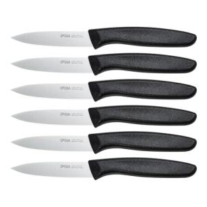 OPOLIA Paring Knife Fruit Knife Set (6 Pieces), Ultra Sharp Stainless Steel Vegetable and Fruit Knife with PP Plastic Ergonomic Handle for Cutting Fruits and Vegetables- Black
