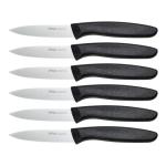 OPOLIA Paring Knife Fruit Knife Set (6 Pieces), Ultra Sharp Stainless Steel Vegetable and Fruit Knife with PP Plastic Ergonomic Handle for Cutting Fruits and Vegetables- Black