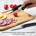 OPOLIA Paring Knife Fruit Knife Set (6 Pieces), Ultra Sharp Stainless Steel Vegetable and Fruit Knife with PP Plastic Ergonomic Handle for Cutting Fruits and Vegetables- Black