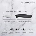 OPOLIA Paring Knife Fruit Knife Set (6 Pieces), Ultra Sharp Stainless Steel Vegetable and Fruit Knife with PP Plastic Ergonomic Handle for Cutting Fruits and Vegetables- Black