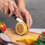 OPOLIA Paring Knife Fruit Knife Set (6 Pieces), Ultra Sharp Stainless Steel Vegetable and Fruit Knife with PP Plastic Ergonomic Handle for Cutting Fruits and Vegetables- Black