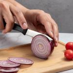 OPOLIA Paring Knife Fruit Knife Set (6 Pieces), Ultra Sharp Stainless Steel Vegetable and Fruit Knife with PP Plastic Ergonomic Handle for Cutting Fruits and Vegetables- Black