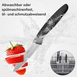 OPOLIA Paring Knife Fruit Knife Set (6 Pieces), Ultra Sharp Stainless Steel Vegetable and Fruit Knife with PP Plastic Ergonomic Handle for Cutting Fruits and Vegetables- Black