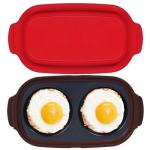 Microwave Egg Cooker, Portable Poacher/Fryer Egg, Egg Cooker for Breakfast Sandwiches Maker for 2 Eggs, for Kitchen, Travel, Gifts Dishwasher-Safe (red)