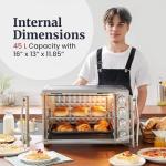 Elite Gourmet ETO4524 45L Countertop Convection Toaster Oven, French Doors, Adjustable Temperature & Timer, Bake, Roast, Broil, Toast, Includes Baking Pan, Rack, Rotisserie, Stainless Steel