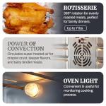 Elite Gourmet ETO4524 45L Countertop Convection Toaster Oven, French Doors, Adjustable Temperature & Timer, Bake, Roast, Broil, Toast, Includes Baking Pan, Rack, Rotisserie, Stainless Steel