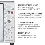 Elite Gourmet ETO4524 45L Countertop Convection Toaster Oven, French Doors, Adjustable Temperature & Timer, Bake, Roast, Broil, Toast, Includes Baking Pan, Rack, Rotisserie, Stainless Steel