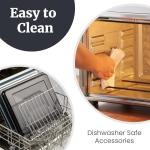 Elite Gourmet ETO4524 45L Countertop Convection Toaster Oven, French Doors, Adjustable Temperature & Timer, Bake, Roast, Broil, Toast, Includes Baking Pan, Rack, Rotisserie, Stainless Steel