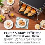 Elite Gourmet ETO4524 45L Countertop Convection Toaster Oven, French Doors, Adjustable Temperature & Timer, Bake, Roast, Broil, Toast, Includes Baking Pan, Rack, Rotisserie, Stainless Steel