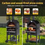 Dawmilon Outdoor Wood Fired Pizza Oven for Backyard and Camping - Portable Patio Pizza Maker with Baking Stone, Peel, Grill Rack and Waterproof Cover