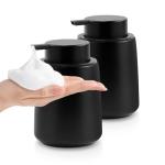 ARTWIND Ceramic Foam Soap Dispenser 2 Pack, 12oz Matte Black Lotion Hand Sanitizer Soap Dispenser with Easy-to-Press Pump for Bathroom & Kitchen Countertop Refillable