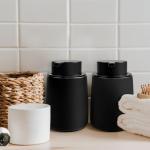 ARTWIND Ceramic Foam Soap Dispenser 2 Pack, 12oz Matte Black Lotion Hand Sanitizer Soap Dispenser with Easy-to-Press Pump for Bathroom & Kitchen Countertop Refillable