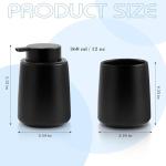 ARTWIND Ceramic Foam Soap Dispenser 2 Pack, 12oz Matte Black Lotion Hand Sanitizer Soap Dispenser with Easy-to-Press Pump for Bathroom & Kitchen Countertop Refillable