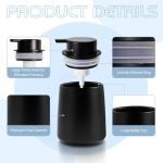 ARTWIND Ceramic Foam Soap Dispenser 2 Pack, 12oz Matte Black Lotion Hand Sanitizer Soap Dispenser with Easy-to-Press Pump for Bathroom & Kitchen Countertop Refillable