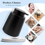 ARTWIND Ceramic Foam Soap Dispenser 2 Pack, 12oz Matte Black Lotion Hand Sanitizer Soap Dispenser with Easy-to-Press Pump for Bathroom & Kitchen Countertop Refillable