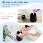 ARTWIND Ceramic Foam Soap Dispenser 2 Pack, 12oz Matte Black Lotion Hand Sanitizer Soap Dispenser with Easy-to-Press Pump for Bathroom & Kitchen Countertop Refillable