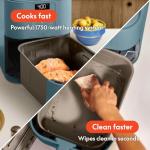 bella 6 Qt Slim Air Fryer, Fits-anywhere™ Kitchenware, EverGood™ Ceramic Nonstick Coating, Adjustable Temperature, 6 Preset Cooking Options, 60 Min Auto Shutoff w Audible Tone, 5lb Capacity, Surf