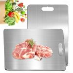 MICZG Cutting Board for Kitchen-Easy to Clean, Double-Sided Food-Grade Stainless Steel Cutting Board Home Counter Outdoor Camping Housewarming Gifts for Women(18 x 12 in)
