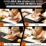 MICZG Cutting Board for Kitchen-Easy to Clean, Double-Sided Food-Grade Stainless Steel Cutting Board Home Counter Outdoor Camping Housewarming Gifts for Women(18 x 12 in)