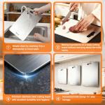 MICZG Cutting Board for Kitchen-Easy to Clean, Double-Sided Food-Grade Stainless Steel Cutting Board Home Counter Outdoor Camping Housewarming Gifts for Women(18 x 12 in)