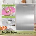 MICZG Cutting Board for Kitchen-Easy to Clean, Double-Sided Food-Grade Stainless Steel Cutting Board Home Counter Outdoor Camping Housewarming Gifts for Women(18 x 12 in)