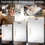 MICZG Cutting Board for Kitchen-Easy to Clean, Double-Sided Food-Grade Stainless Steel Cutting Board Home Counter Outdoor Camping Housewarming Gifts for Women(18 x 12 in)