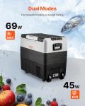 VEVOR Car Refrigerator, 12 Volt Car Refrigerator Fridge, 58 QT/55 L Dual Zone Portable Freezer, -4℉-50℉ Adjustable Range, 12/24V DC and 100-240V AC Compressor Cooler for Outdoor, Camping, Travel, RV