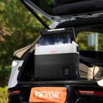 VEVOR Car Refrigerator, 12 Volt Car Refrigerator Fridge, 58 QT/55 L Dual Zone Portable Freezer, -4℉-50℉ Adjustable Range, 12/24V DC and 100-240V AC Compressor Cooler for Outdoor, Camping, Travel, RV