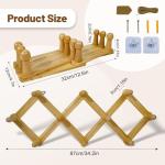 Tnstbiee Rustic Adjustable Hanging Herb Drying Rack-Holds 10 Bouquets, Space-Saving Herb Flower Dryer with Adhesive Wall Hooks for Herb Display Rack,Kitchen Wall Décor-Unusual Gifts for Gardener Woman