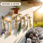 Tnstbiee Rustic Adjustable Hanging Herb Drying Rack-Holds 10 Bouquets, Space-Saving Herb Flower Dryer with Adhesive Wall Hooks for Herb Display Rack,Kitchen Wall Décor-Unusual Gifts for Gardener Woman