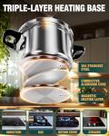 WantJoin 8Qt Pressure Cooker - 3-In-1 Stainless Steel Pressure Canner Compatible with Gas & Induction Cooker,Protective Devices,Canner Rack Included