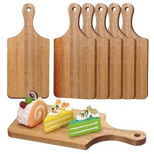 Lounsweer 6 Pcs Thicken Cutting Board Bulk Wood Board for Chopping Serving Charcuterie Material for Laser Engraving Mother' Day Wedding Housewarming Gift(Acacia)