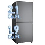 Anypro Fridge with Bottom Freezer and Drawer, 4.0 Cu.Ft Double Door Refrigerator with 7 Adjustable Temperature Settings for Bedroom, Dorm, Office, Apartment, Large Capacity, Black