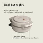 bella Snack-n-Store Mini Waffle Maker, EverGood™ Ceramic Nonstick Coating, Cord Wrap, Ready Indicator Light & Cool Touch Handles, Stackable Design & Customizable Plates, 350 Watt, Oatmilk