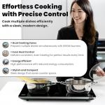 OMEO Portable Double Induction Cooktop 2 Burner Electric Cooktop, Touch Control 110V Induction Cooker with Safety Lock, Pause, Auto Shutoff Timer Setting, 9 Heating Level and Overheating Protection