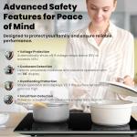 OMEO Portable Double Induction Cooktop 2 Burner Electric Cooktop, Touch Control 110V Induction Cooker with Safety Lock, Pause, Auto Shutoff Timer Setting, 9 Heating Level and Overheating Protection