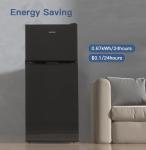BANGSON 4.0 Cu.Ft Small Refrigerator with Freezer, Small Fridge with Top Freezer, for Apartment, Bedroom, Dorm, and Office, Double Door, Black