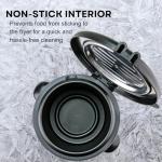 OVENTE Electric Deep Fryer 0.9L Capacity with Locking Lid, Adjustable Temperature Knob, Removable Frying Basket and Cool Touch Handle, 840W Power, Easy to Clean Stainless Steel Body, Silver FDM1091BR