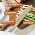 E-far 12-Piece Kitchen Knife Set, Stainless Steel Chef Knives Set with 6 Blade Guards, Sharp Kitchen Cooking Knife with Ergonomic Handle, Anti-Rust & Easy to Clean (Multicolor)