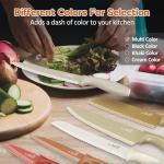 E-far 12-Piece Kitchen Knife Set, Stainless Steel Chef Knives Set with 6 Blade Guards, Sharp Kitchen Cooking Knife with Ergonomic Handle, Anti-Rust & Easy to Clean (Multicolor)