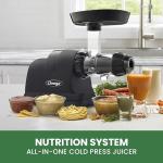 Omega Cold Press Juicer Machine, All-in-One Nutrition System for Vegetable and Fruit Juice, Nut Butter, Baby Food, Pasta and Sorbets, Triple-Stage 80-RPM Slow Masticating Juicer, 200-Watts, Black