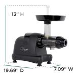 Omega Cold Press Juicer Machine, All-in-One Nutrition System for Vegetable and Fruit Juice, Nut Butter, Baby Food, Pasta and Sorbets, Triple-Stage 80-RPM Slow Masticating Juicer, 200-Watts, Black