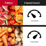 Fullstar Juicer Machines Vegetable and Fruit, 400W Compact Juicer, 3" Wide Mouth, 2-Speed Setting, Stainless Steel, BPA-Free (Black)