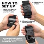 Fridge Lock for Kids and Adults, (2 Pack) French Door Refrigerator Lock, Adjustable Refrigerator Lock for Kids, Toddlers, and Adults, Double Door Fridge Lock, Easy Installation