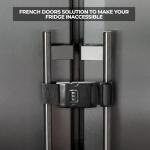 Fridge Lock for Kids and Adults, (2 Pack) French Door Refrigerator Lock, Adjustable Refrigerator Lock for Kids, Toddlers, and Adults, Double Door Fridge Lock, Easy Installation