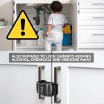 Fridge Lock for Kids and Adults, (2 Pack) French Door Refrigerator Lock, Adjustable Refrigerator Lock for Kids, Toddlers, and Adults, Double Door Fridge Lock, Easy Installation