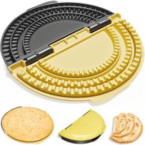 Joehea 3-in-1 Tortilla Sealer Crimper (10+8+6 Inch) Detachable Tortilla Sealer|Leak-proof Shark Tooth Design|Dishwasher Safe|Suitable for Burritos, Pancakes, Dumplings（Yellow Black）