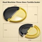 Joehea 3-in-1 Tortilla Sealer Crimper (10+8+6 Inch) Detachable Tortilla Sealer|Leak-proof Shark Tooth Design|Dishwasher Safe|Suitable for Burritos, Pancakes, Dumplings（Yellow Black）